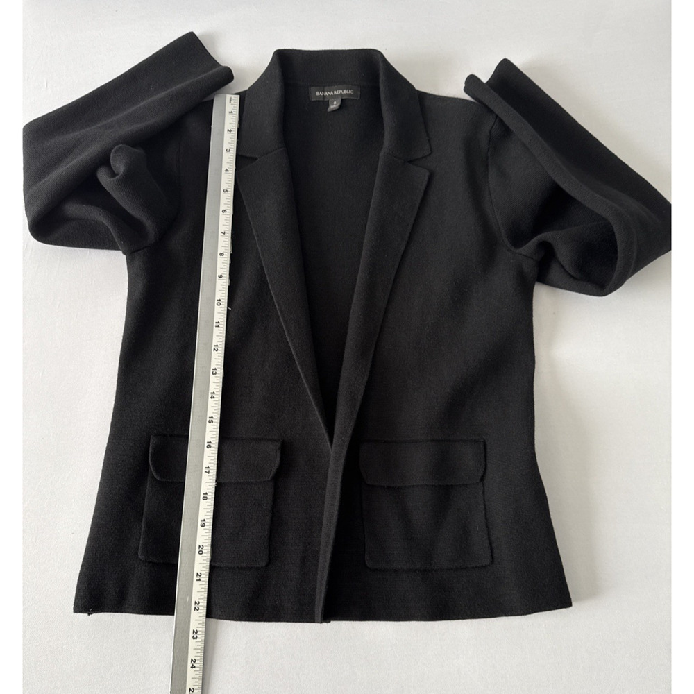 Banana Republic Milano Stitch Knit Womens S Black Sweater Cardigan Blazer Office - Picture 7 of 9